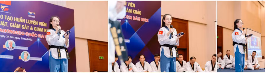 Giỏi taekwondo, giỏi tiếng Anh, giỏi kỹ năng mềm, Hiền Linh có nhiều dự định về marketing số cho taekwondo Việt Nam. Ảnh: NVCC