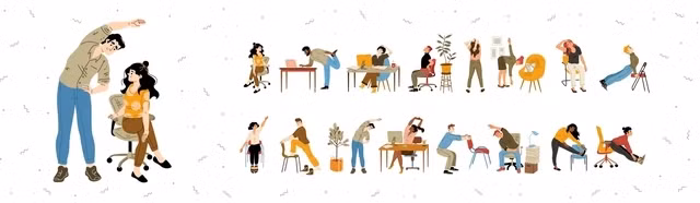 Các động tác thể dục ngay tại ghế làm việc. Ảnh: Shutterstock