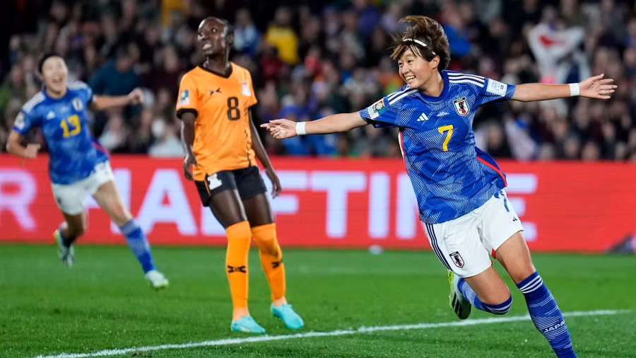 Ở trận đấu World Cup nữ 2023 đầu tiên diễn ra trên sân Waikato, TP.Hamilton, đại diện của châu Á là đội tuyển nữ Nhật Bản đã giành chiến thắng 5-0 trước đội tuyển nữ Zambia. Ảnh: REUTERS
