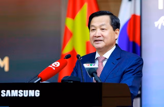 Phó Thủ tướng Lê Minh Khái: Chính phủ sẽ tiếp tục đồng hành cùng Samsung phát triển bền vững. Ảnh VGP