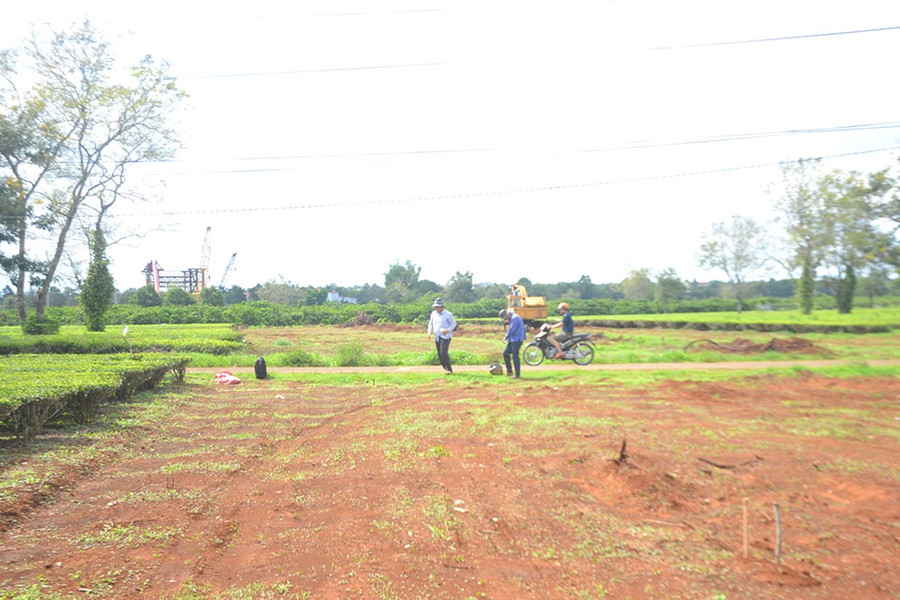 Tiến hành đo đạc, thi công đường hành lang kinh tế phía Đông tại thôn 3, xã Nghĩa Hưng, huyện Chư Păh. Ảnh: H.C Tiến hành đo đạc, thi công đường hành lang kinh tế phía Đông tại thôn 3, xã Nghĩa Hưng, huyện Chư Păh. Ảnh: H.C