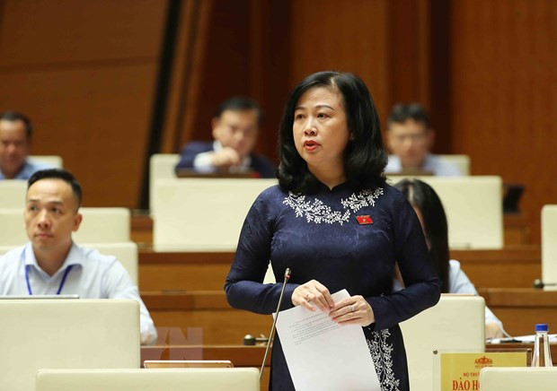 Bộ trưởng Bộ Y tế Đào Hồng Lan trả lời chất vấn. (Ảnh: An Đăng/TTXVN) Bộ trưởng Bộ Y tế Đào Hồng Lan trả lời chất vấn. (Ảnh: An Đăng/TTXVN)