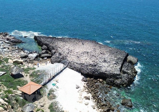 Bãi san hô cổ ở Hang Rái nằm trong Khu Dự trữ Sinh quyển Thế giới Núi Chúa. (Ảnh: Nguyễn Thành/TTXVN) Bãi san hô cổ ở Hang Rái nằm trong Khu Dự trữ Sinh quyển Thế giới Núi Chúa. (Ảnh: Nguyễn Thành/TTXVN)