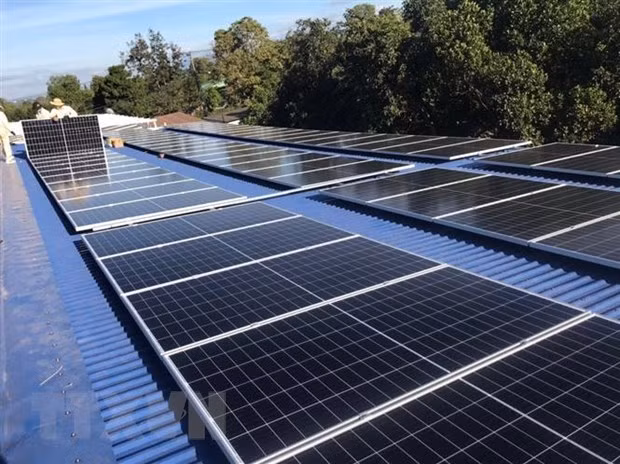 Các công trình điện mặt trời mái nhà tại tỉnh Gia Lai. (Ảnh: Hồng Điệp/TTXVN)