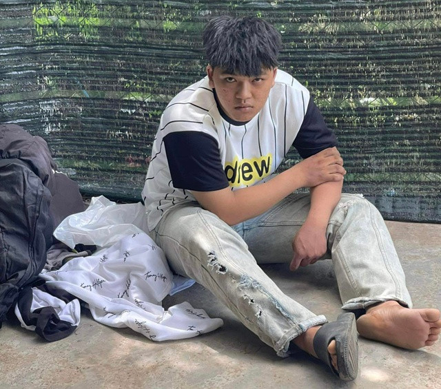 Trần Nguyễn Hoàng An bị lực lượng chức năng bắt giữ. Ảnh: C.T.V