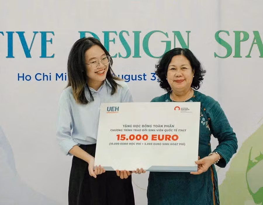 Huỳnh Lê Bảo Ngân xuất sắc vượt qua nhiều ứng viên để nhận học bổng toàn phần trị giá 15 ngàn Euro (ảnh nhân vật cung cấp).