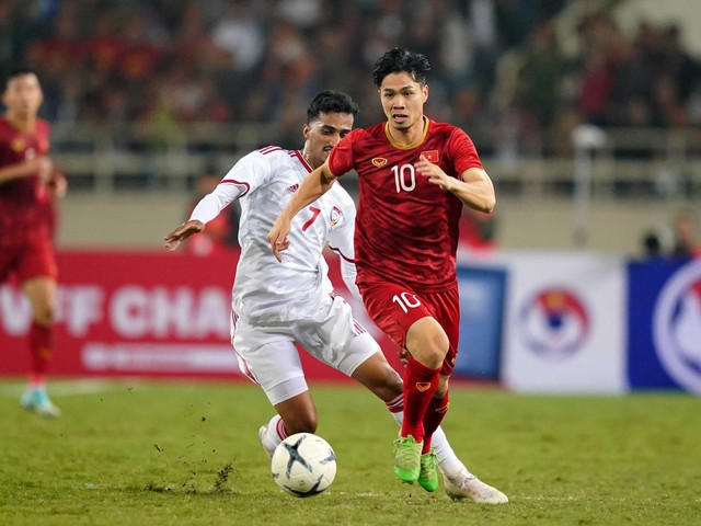 Công Phượng trong màu áo đội tuyển Việt Nam. Ảnh:ĐỘC LẬP