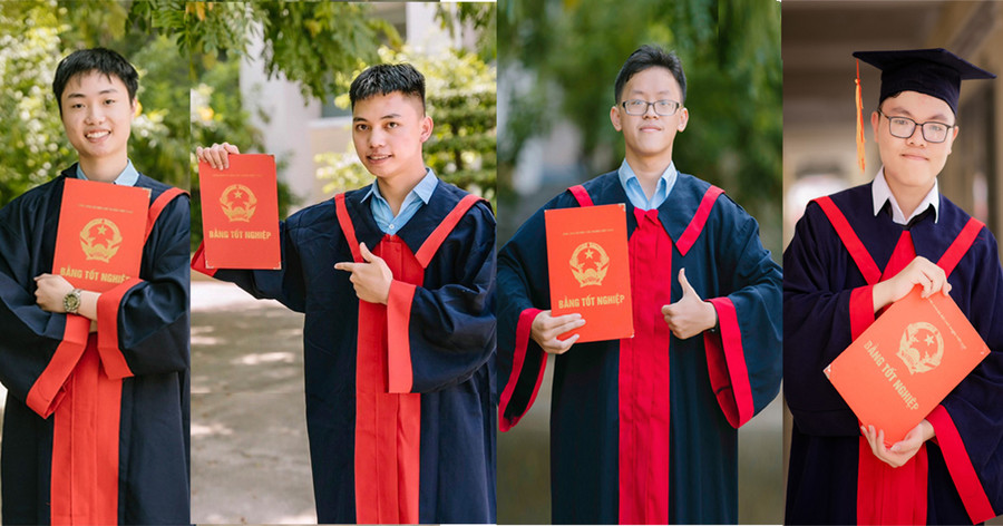 Chân dung 4/6 thủ khoa khối thi và kỳ thi tốt nghiệp THPT năm 2023 của Gia Lai (từ trái sang phải): Trịnh Thái Bảo, Nguyễn Hoàng Anh Tuấn, Huỳnh Đức Nhân và Dương Hồ Nam. Ảnh: NVCC Chân dung 4/6 thủ khoa khối thi và kỳ thi tốt nghiệp THPT năm 2023 của Gia Lai (từ trái sang phải): Trịnh Thái Bảo, Nguyễn Hoàng Anh Tuấn, Huỳnh Đức Nhân và Dương Hồ Nam. Ảnh: NVCC