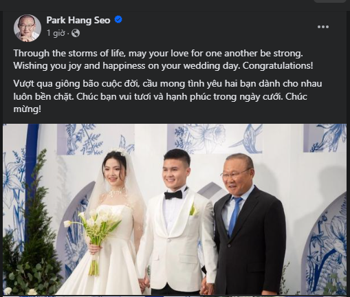 Ông Park có mặt sớm tại tiệc cưới học trò cưng - Ảnh: FB nhân vật Ông Park có mặt sớm tại tiệc cưới học trò cưng - Ảnh: FB nhân vật