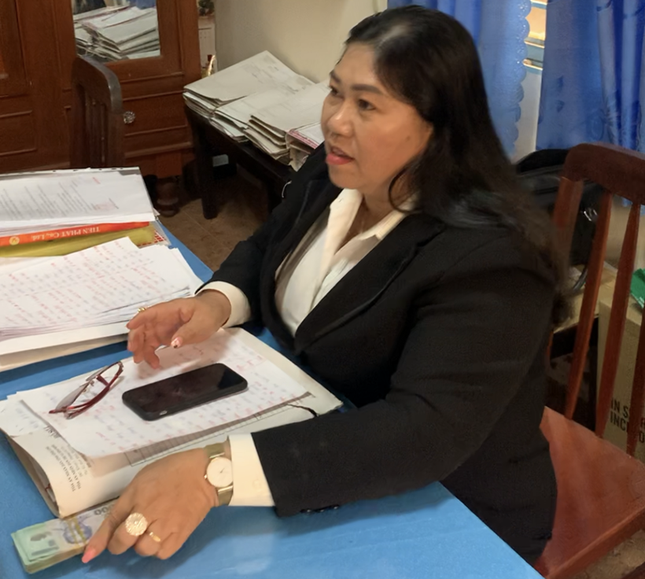 Bà Nguyễn Thị Tuyết Sương lúc bị bắt. Ảnh: VKS.