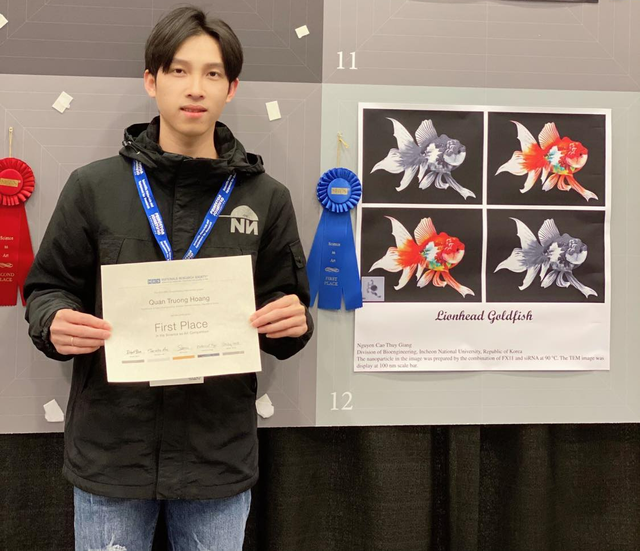 Chàng du học sinh có hơn 10 nghiên cứu khoa học điều trị ung thư - Ảnh 1. Hoàng Quân có nhiều nghiên cứu về điều trị ung thư. Ảnh: NVCC