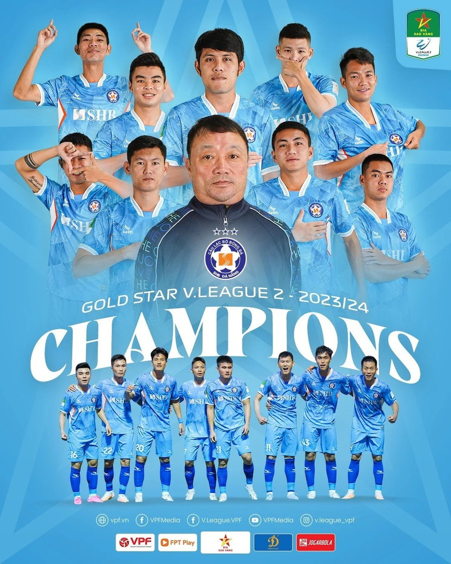 SHB Đà Nẵng vô địch hạng Nhất, giành suất lên chơi V-League mùa tới. SHB Đà Nẵng vô địch hạng Nhất, giành suất lên chơi V-League mùa tới.