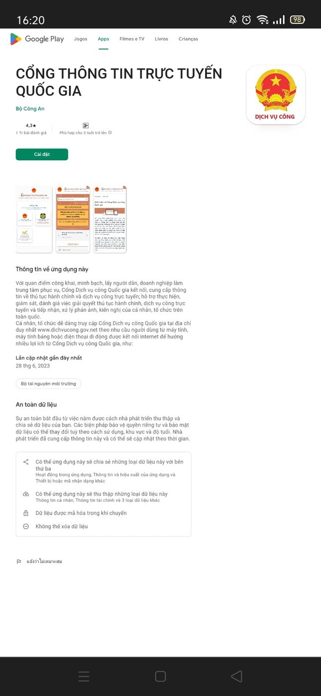 Hình ảnh ứng dụng giả mạo các đối tượng gửi link cho chị H. cài đặt và tin nhắn trên Zalo. Hình ảnh ứng dụng giả mạo các đối tượng gửi link cho chị H. cài đặt và tin nhắn trên Zalo.