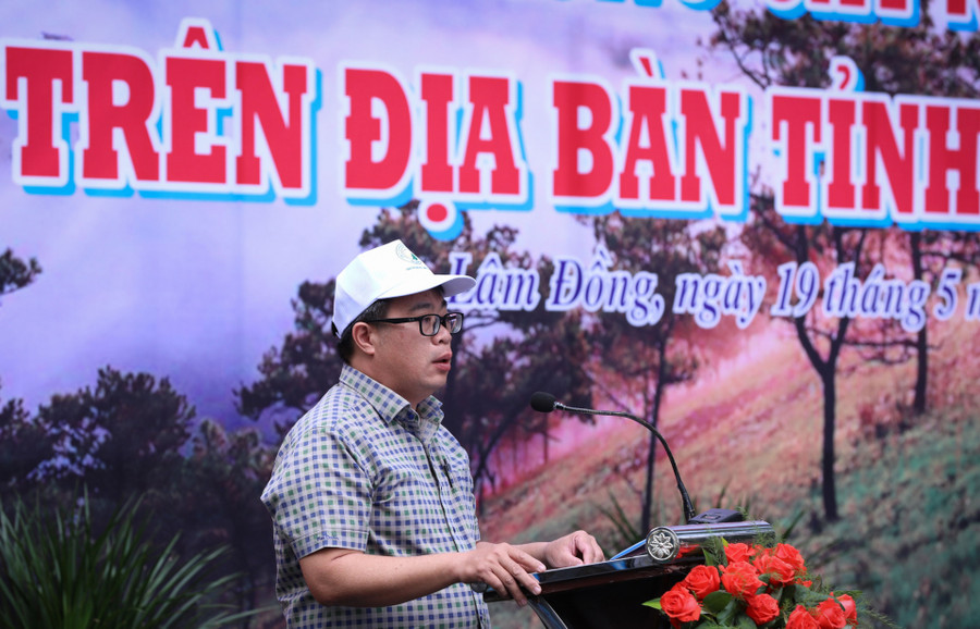 Phó Chủ tịch UBND tỉnh Lâm Đồng Nguyễn Ngọc Phúc phát biểu tại buổi lễ Phó Chủ tịch UBND tỉnh Lâm Đồng Nguyễn Ngọc Phúc phát biểu tại buổi lễ