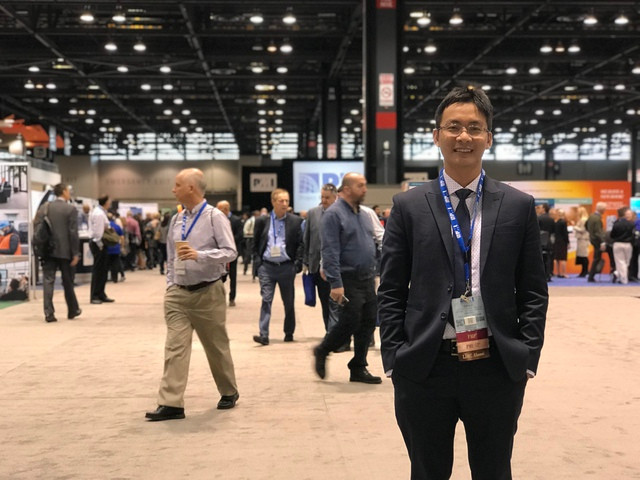 Nguyễn Sĩ Triều Châu trong một sự kiện tại Chicago, Mỹ năm 2017. Ảnh NVCC