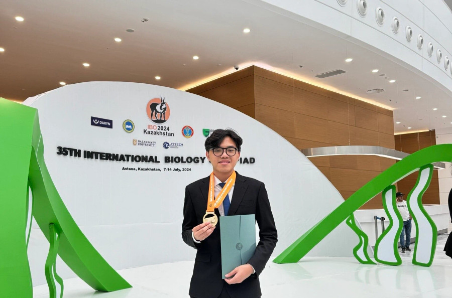 Nguyễn Tiến Lộc xuất sắc mang về cho đội tuyển Việt Nam tấm huy chương vàng tại IBO 2024. (Ảnh: NVCC)