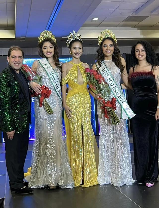 Nguyễn Thanh Hà hào hứng trước những chia sẻ của các người đẹp Mỹ về việc bảo vệ môi trường. ẢNH: FBNV