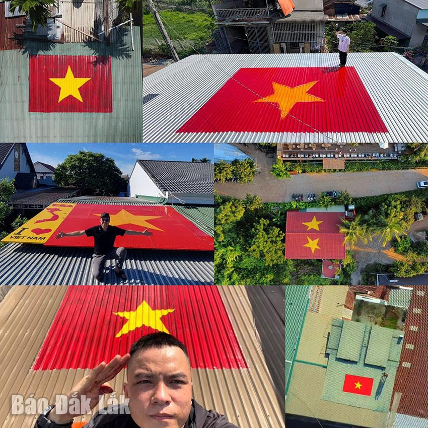 Các bạn trẻ tại Đắk Lắk hưởng ứng phong trào “Mỗi nóc nhà là một lá cờ Tổ quốc”. Các bạn trẻ tại Đắk Lắk hưởng ứng phong trào “Mỗi nóc nhà là một lá cờ Tổ quốc”.