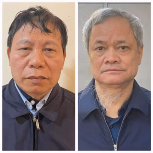 Cựu chủ tịch UBND tỉnh Bắc Ninh Nguyễn Tử Quỳnh (phải) và cựu bí thư Tỉnh ủy Bắc Ninh Nguyễn Nhân Chiến