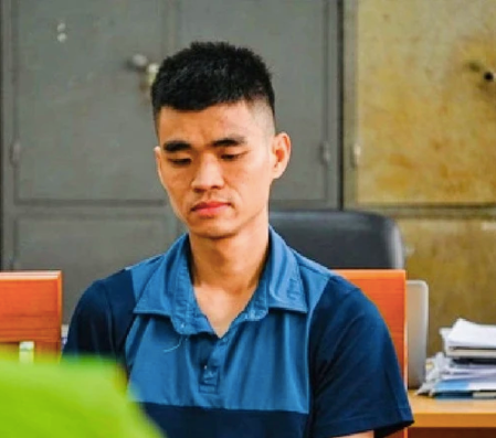 Lường Văn Nam tại cơ quan công an. Ảnh: N.H.