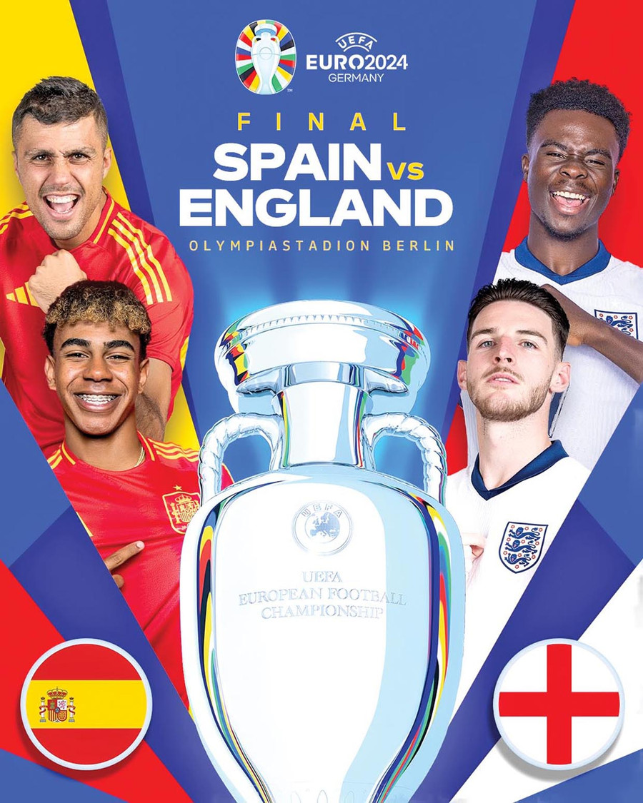 Trận chung kết Euro 2024 giữa Tây Ban Nha và Anh hứa hẹn rất hấp dẫn. Ảnh: UEFA Trận chung kết Euro 2024 giữa Tây Ban Nha và Anh hứa hẹn rất hấp dẫn. Ảnh: UEFA