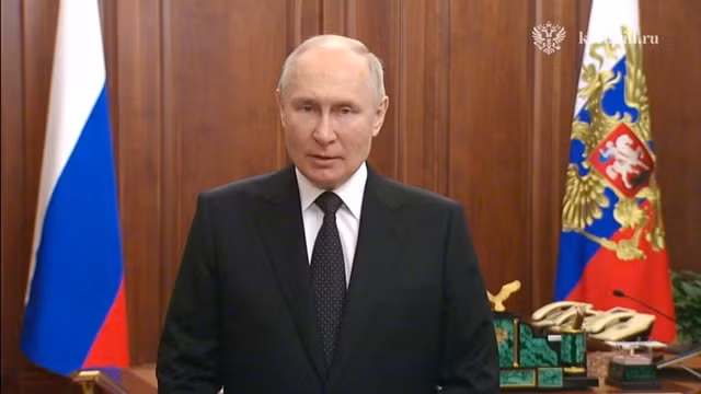 Tổng thống Nga Vladimir Putin phát biểu trước quốc gia ngày 24.6. Ảnh: ĐIỆN KREMLIN