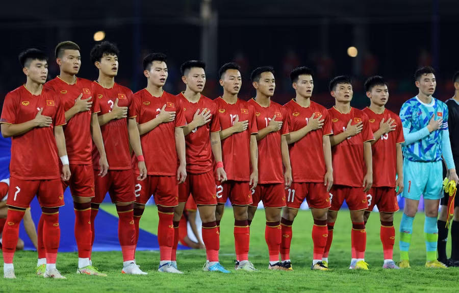 Đội hình ra quân của U.22 Việt Nam. Ảnh: Ngọc Dương