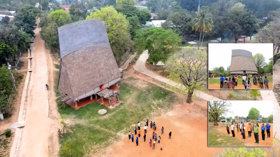 Người dân luôn duy trì ý thức việc chào cờ vào buổi sáng đầu tuần tại nhà rông Người dân luôn duy trì ý thức việc chào cờ vào buổi sáng đầu tuần tại nhà rông