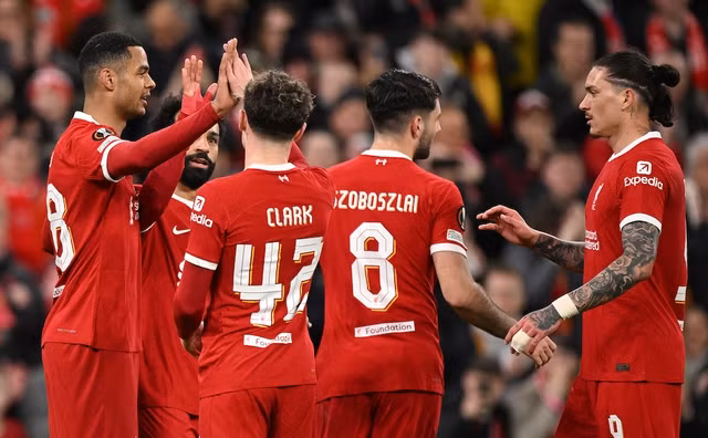 Liverpool dễ dàng vào tứ kết Europa League. ẢNH: AFP