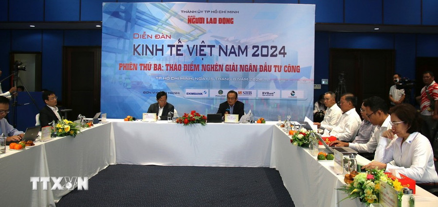 Quang cảnh Diễn đàn Kinh tế Việt Nam 2024 phiên thứ 3. (Ảnh: Hứa Chung/TTXVN) Quang cảnh Diễn đàn Kinh tế Việt Nam 2024 phiên thứ 3. (Ảnh: Hứa Chung/TTXVN)