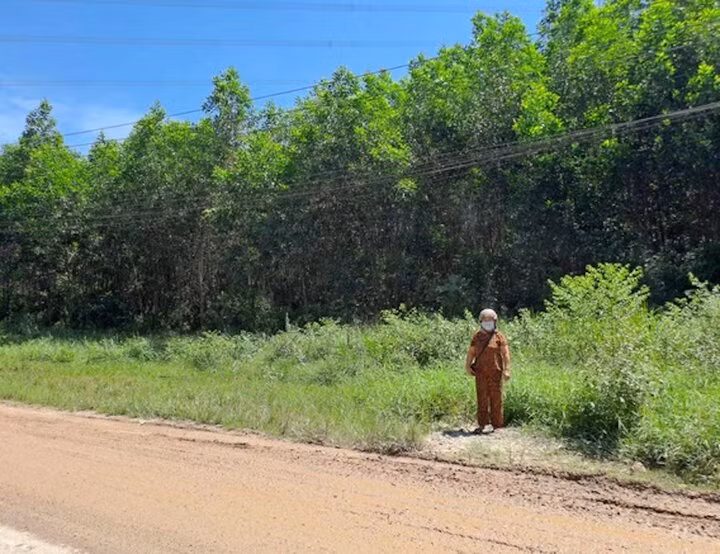 Khu đất rộng gần 1.500m2 bị ông Nguyễn Văn Ngọc đem bán cho người khác sau khi bà Nhụy nhờ ông này giúp làm sổ đỏ. (Ảnh: Trần Hoè)