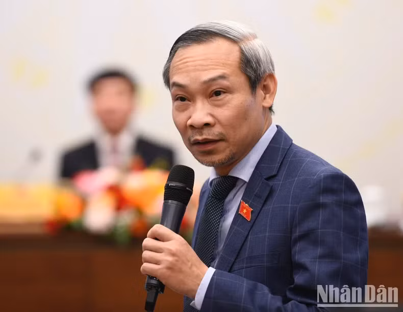 Ủy viên Thường trực Ủy ban Kinh tế của Quốc hội Phan Đức Hiếu phát biểu. (Ảnh: DUY LINH)