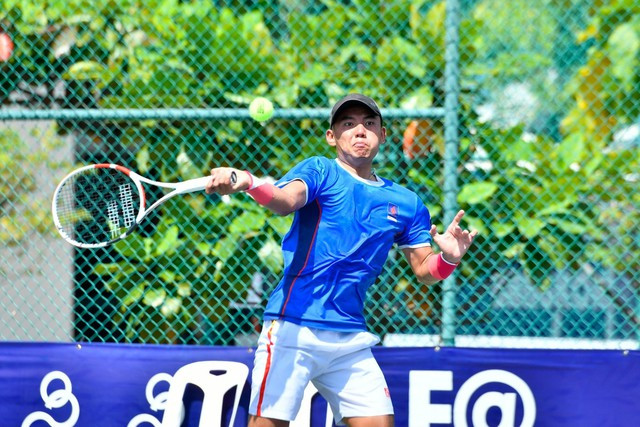Lý Hoàng Nam tạo bất ngờ, vào tứ kết ở giải quần vợt Challenger Thượng Hải - Ảnh 2. Tay vợt số 1 Việt Nam Lý Hoàng Nam giành quyền vào tứ kết giải quần vợt Challenger Thượng Hải. Ảnh: VTF
