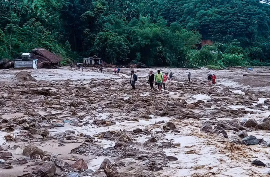 Làng Nủ (xã Phúc Khánh, huyện Bảo Yên, tỉnh Lào Cai) tan hoang sau vụ lũ quét-Ảnh nguồn TPO