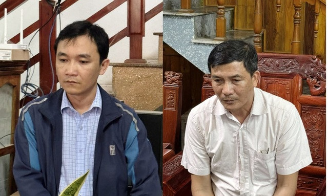 Hà Tiến Dũng và Trịnh Xuân Nam bị bắt giữ trước đó. Ảnh: Công an Thanh Hóa