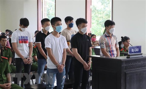 Các bị cáo tại phiên tòa. (Ảnh: TTXVN phát)