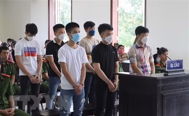 Các bị cáo tại phiên tòa. (Ảnh: TTXVN phát)