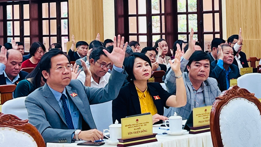 Cán bộ năng động, sáng tạo, dám nghĩ, dám làm, dám chịu trách nhiệm vì lợi ích chung phải được khuyến khích, bảo vệ. Trong ảnh: Biểu quyết thông qua các nghị quyết nhằm thúc đẩy kinh tế-xã hội. Cán bộ năng động, sáng tạo, dám nghĩ, dám làm, dám chịu trách nhiệm vì lợi ích chung phải được khuyến khích, bảo vệ. Trong ảnh: Biểu quyết thông qua các nghị quyết nhằm thúc đẩy kinh tế-xã hội.