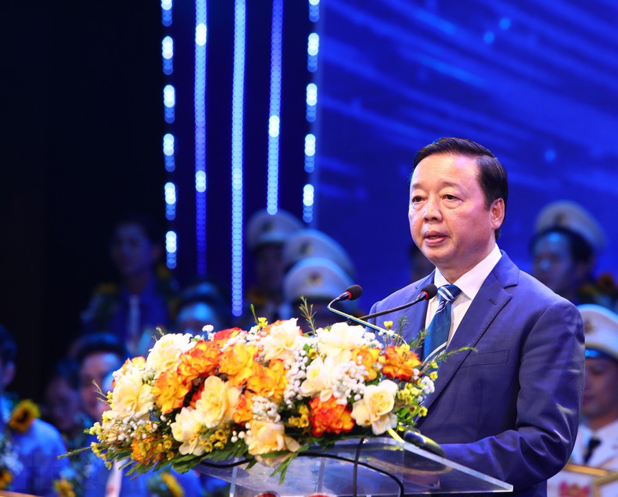 Phó Thủ tướng Chính phủ Trần Hồng Hà phát biểu tại buổi lễ. (Ảnh: Hoàng Ngà/TTXVN)