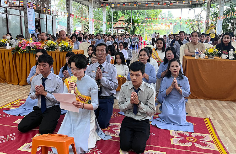 Quang cảnh Đại lễ Vu lan Phật lịch 2567 tại tịnh xá Ngọc Như, huyện Chư Păh. Ảnh: T.N Quang cảnh Đại lễ Vu lan Phật lịch 2567 tại tịnh xá Ngọc Như, huyện Chư Păh. Ảnh: T.N