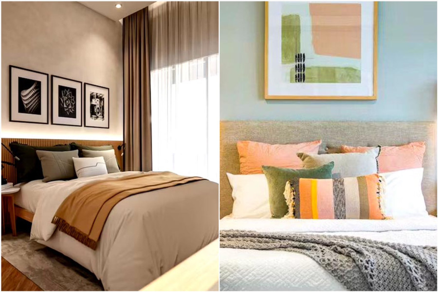 Sơn các bức tường của phòng ngủ nhỏ gọn với màu sắc sáng và nhẹ hơn. Đồ họa: Thanh Thanh Sơn các bức tường của phòng ngủ nhỏ gọn với màu sắc sáng và nhẹ hơn. Đồ họa: Thanh Thanh