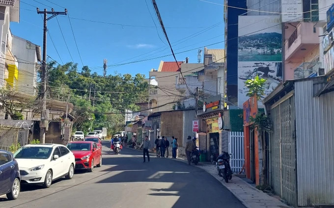 Hiện trường vụ án mạng trên đường trên đường Trần Khánh Dư, TP Đà Lạt