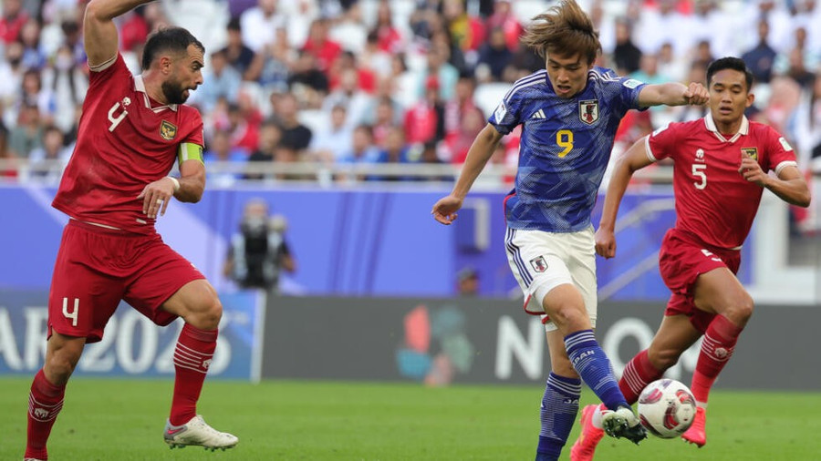 Ayase Ueda lập cú đúp giúp Nhật Bản thẳng tiến vòng 1/8 Asian Cup 2023. (Nguồn: AFP) Ayase Ueda lập cú đúp giúp Nhật Bản thẳng tiến vòng 1/8 Asian Cup 2023. (Nguồn: AFP)