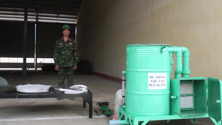 Thiết bị thu, lọc bụi SK-2022. Ảnh: Vĩnh Hoàng