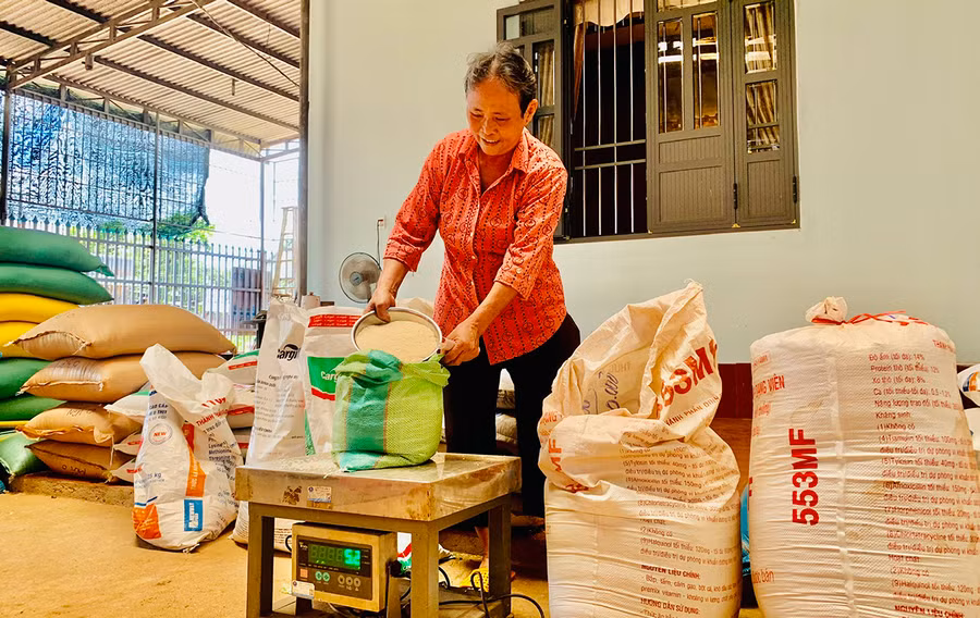 Từ làm dịch vụ xay xát, bán gạo, cám và chăn nuôi, mỗi năm, gia đình bà Nguyễn Thị Tính (thôn Ninh Hòa, xã Ia Boòng) thu về hơn 500 triệu đồng. Ảnh: Nhật Hào