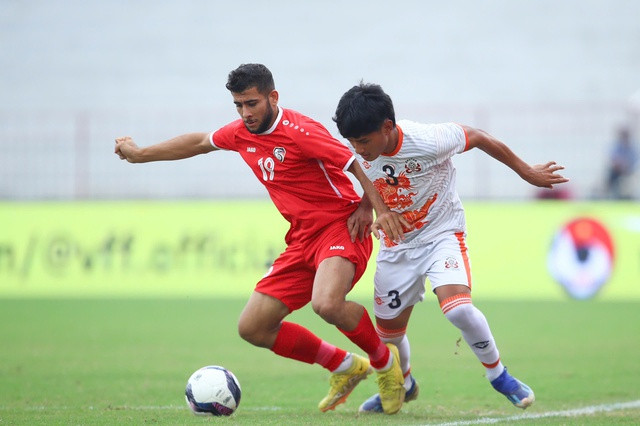 U20 Syria (đỏ) thắng với cách biệt 1 bàn trước U20 Bhutan U20 Syria (đỏ) thắng với cách biệt 1 bàn trước U20 Bhutan
