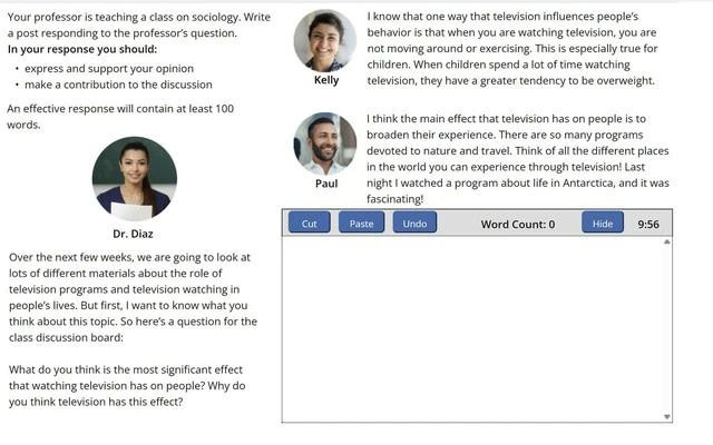 Một đề mẫu của bài thi TOEFL iBT mới có dạng văn bản thảo luận trực tuyến. CHỤP MÀN HÌNH Một đề mẫu của bài thi TOEFL iBT mới có dạng văn bản thảo luận trực tuyến. CHỤP MÀN HÌNH