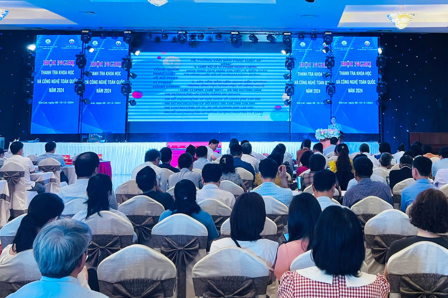 Quang cảnh hội nghị tập huấn nghiệp vụ công tác thanh tra khoa học và công nghệ. Ảnh: M.N