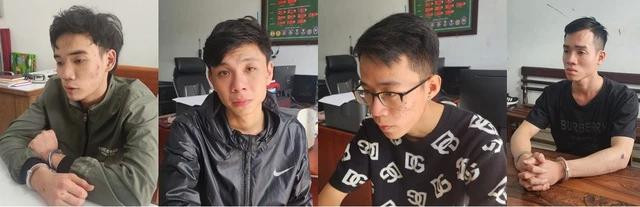 Công an Q.Thanh Khê bắt giữ 4 nghi phạm. ẢNH: NGUYỄN TÚ