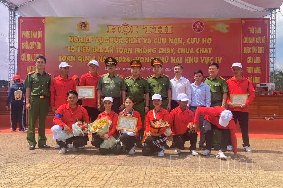 Đắk Nông đoạt giải ba toàn đoàn Hội thi “Tổ liên gia an toàn PCCC” vòng 2, khu vực IV
